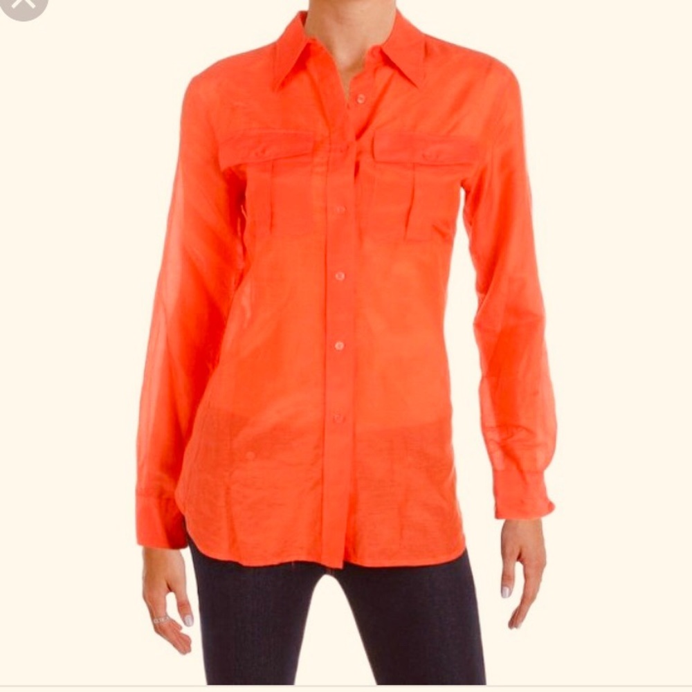 Lauren by Ralph Lauren sheer silky button down